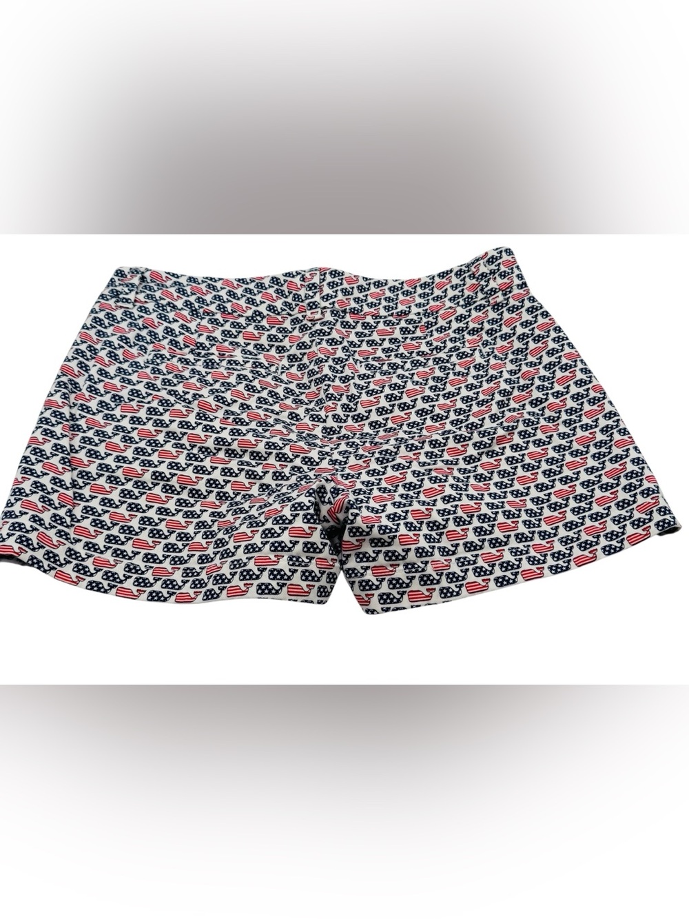 Vineyard Vines Stars and Stripes Whale Shorts 9" Rise 3" Inseam Pockets Size 4 - Picture 10 of 14